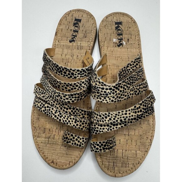 Korks By Kork-Ease Shay Strappy Velvet Sandals in Cheetah Size 11 - Picture 1 of 9